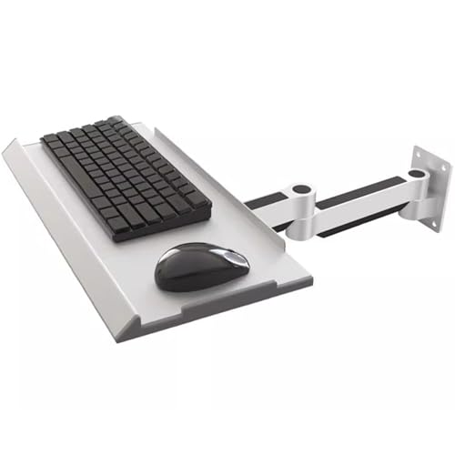 Adjustable Wall Mount Monitor Arm with Keyboard & Mouse Tray
