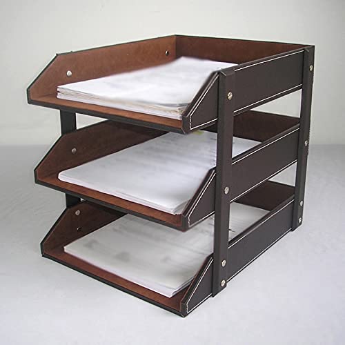 3-Tier Leather A4 Document & File Organizer Tray