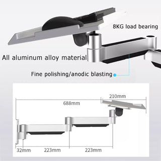 Adjustable Wall Mount Monitor Arm with Keyboard & Mouse Tray