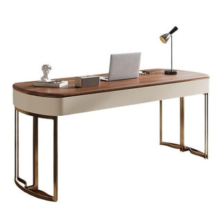 Modern Home Office Desk with Metal Frame & Storage Drawers