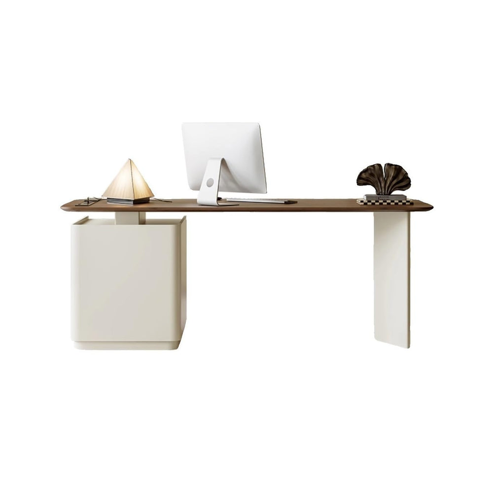 Solid Wood Computer Desk with Modern Retro Design