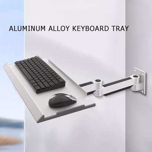 Adjustable Wall Mount Monitor Arm with Keyboard & Mouse Tray