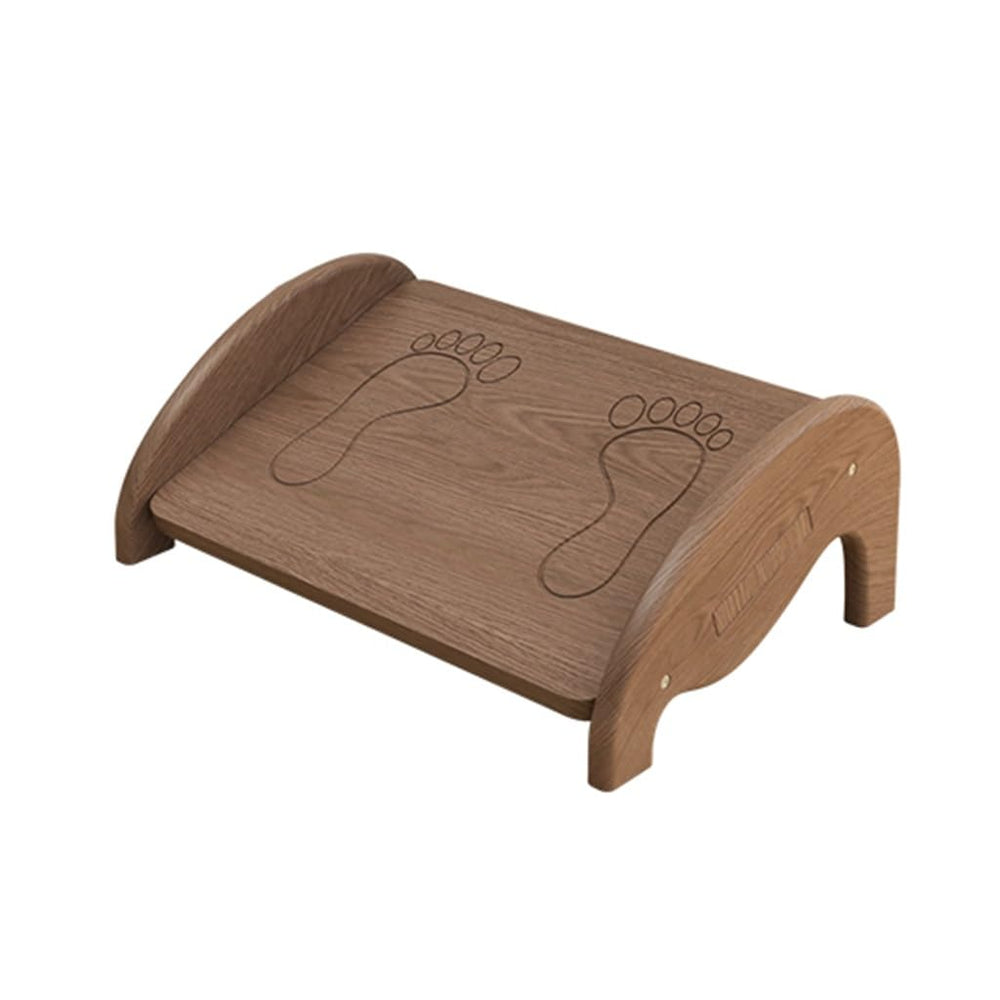 Ergonomic Wooden Rocking Footrest for Under Desk