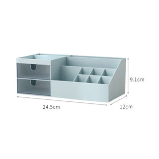 Transparent Multi-Compartment Desktop Storage Organizer with Drawers