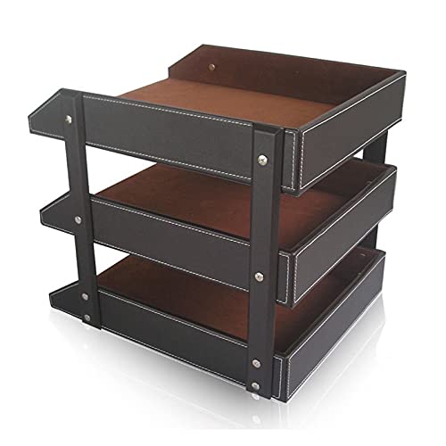 3-Tier Leather A4 Document & File Organizer Tray