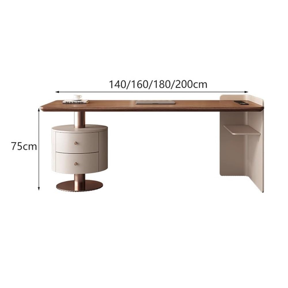 Sit-Stand Office Desk with 2 Drawers, Storage Shelves & Charging Outlets