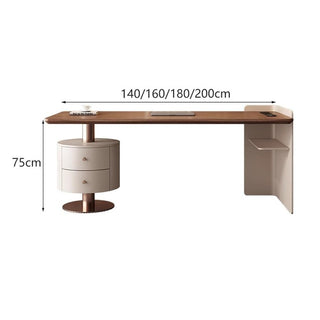 Sit-Stand Office Desk with 2 Drawers, Storage Shelves & Charging Outlets