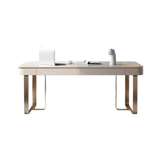 Modern Standing Desk with Rock Slab Top & 2 Drawers