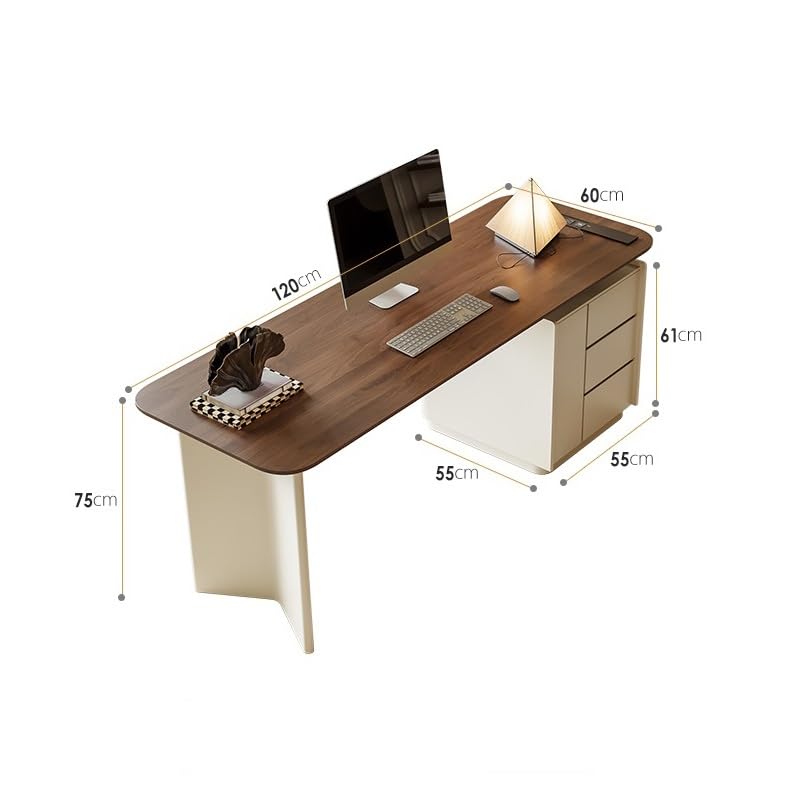 Solid Wood Computer Desk with Modern Retro Design