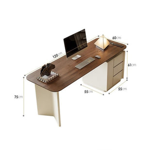 Solid Wood Computer Desk with Modern Retro Design