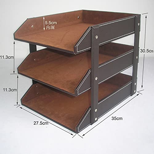 3-Tier Leather A4 Document & File Organizer Tray