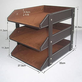 3-Tier Leather A4 Document & File Organizer Tray