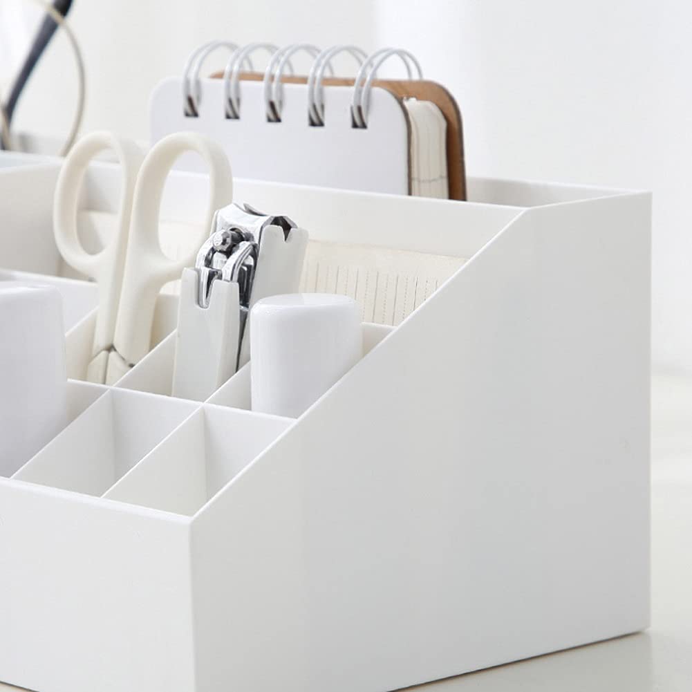 Transparent Multi-Compartment Desktop Storage Organizer with Drawers