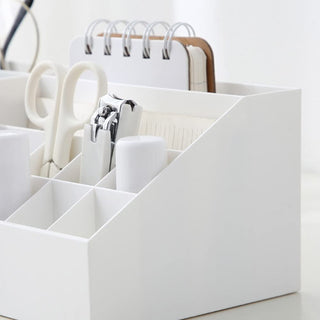 Transparent Multi-Compartment Desktop Storage Organizer with Drawers