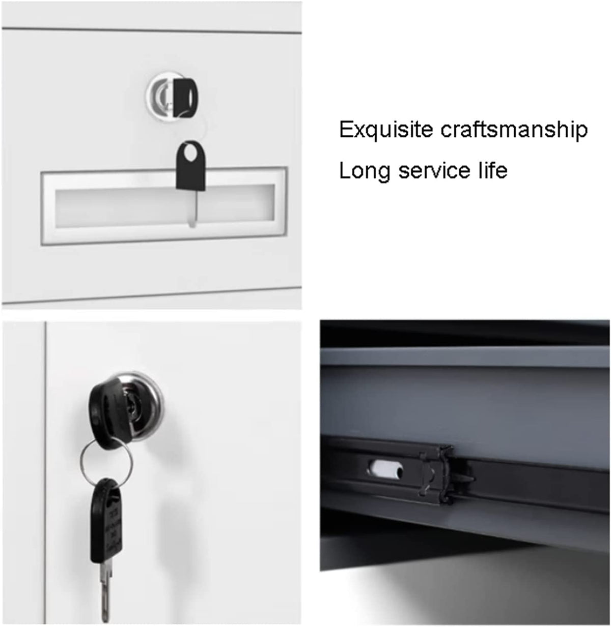 Lockable Metal Under-Desk File Storage Cabinet with Document Boxes
