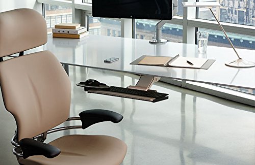 Adjustable Under-Desk Keyboard Tray Mechanism with Standard Track