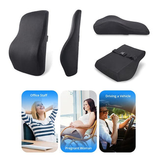 Memory Foam Lumbar Support Pillow for Chair & Car