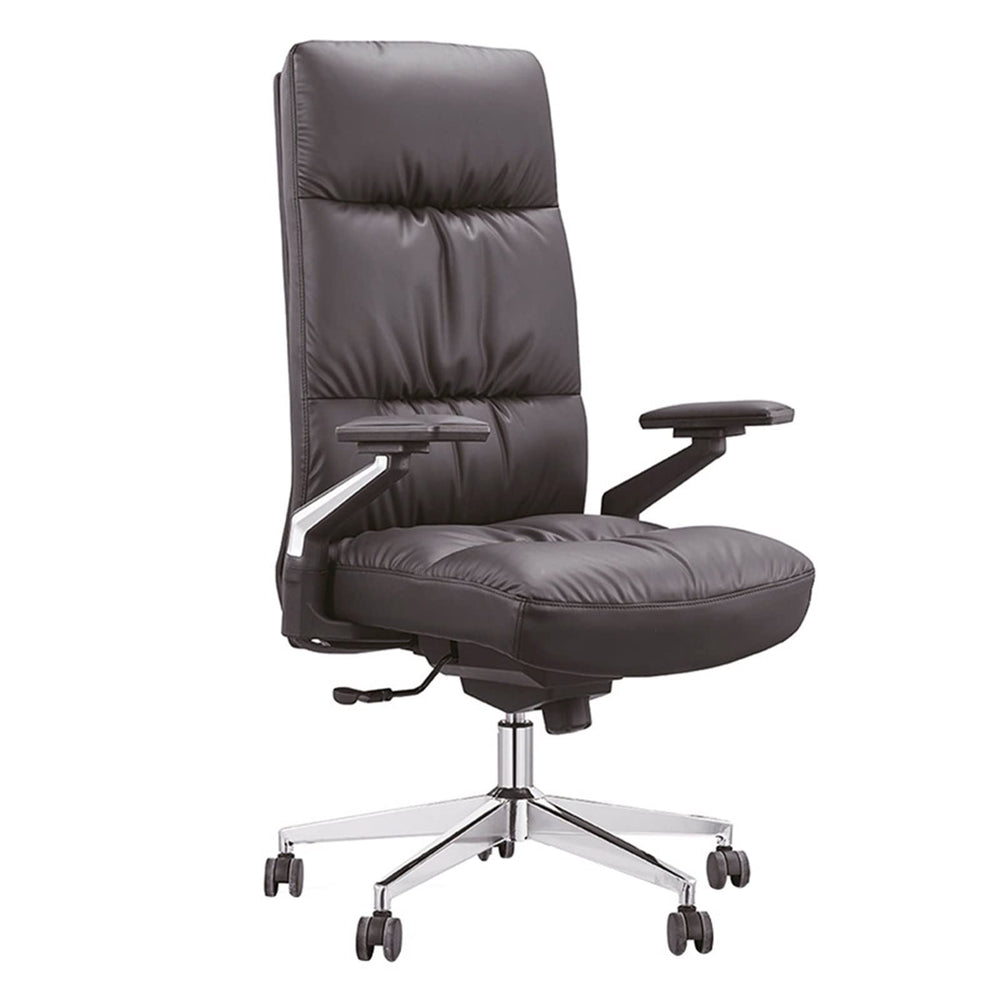 Ergonomic High Back Leather Executive Office Chair with Tilt & Wrist Support