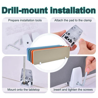 2-Piece Freestanding Desk Privacy Divider with Removable Clips