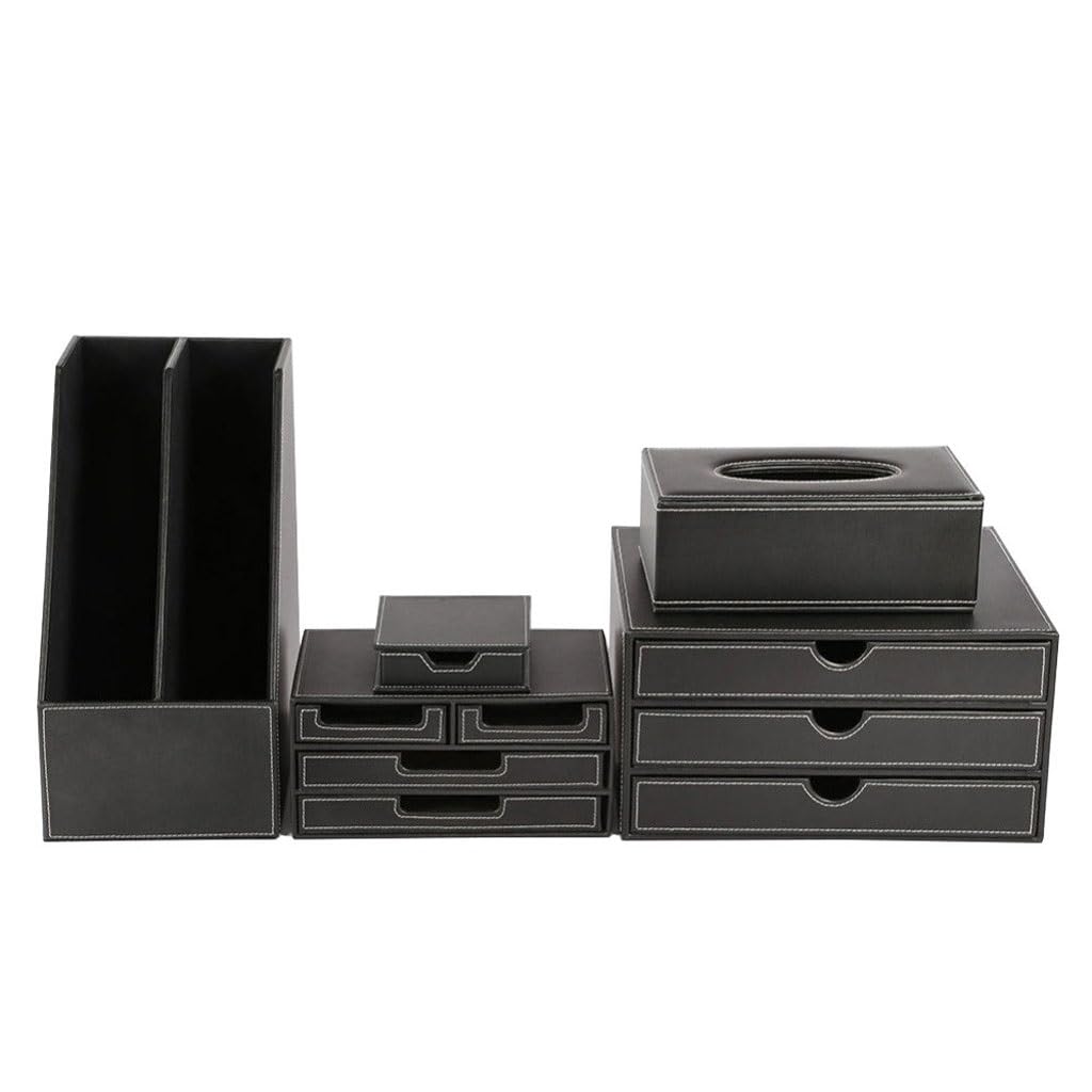 5-Piece Wooden Desk Organizer & File Storage Set