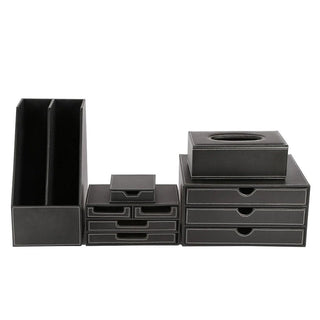 5-Piece Wooden Desk Organizer & File Storage Set