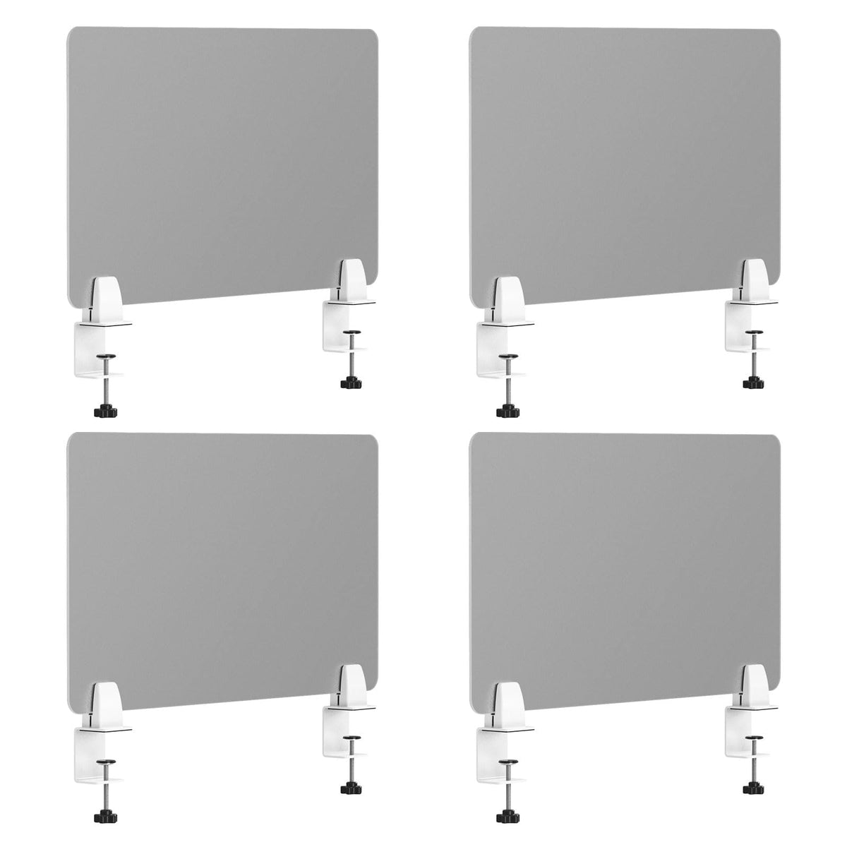 4-Piece Acrylic Desk Privacy Divider with Adjustable Base