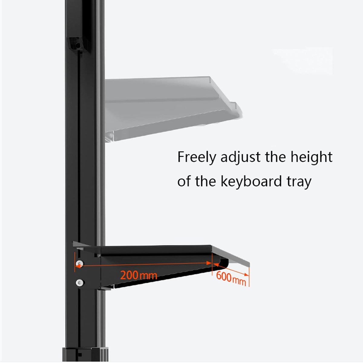 Adjustable Six-Screen Monitor Stand with Mobile Cart & Keyboard Tray