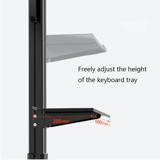 Adjustable Six-Screen Monitor Stand with Mobile Cart & Keyboard Tray