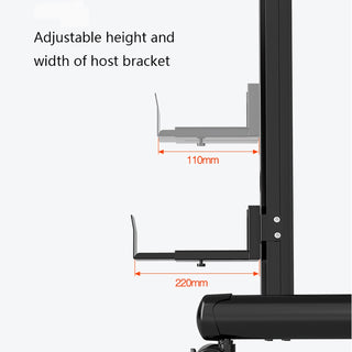 Adjustable Six-Screen Monitor Stand with Mobile Cart & Keyboard Tray