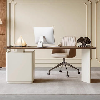 Solid Wood Computer Desk with Modern Retro Design
