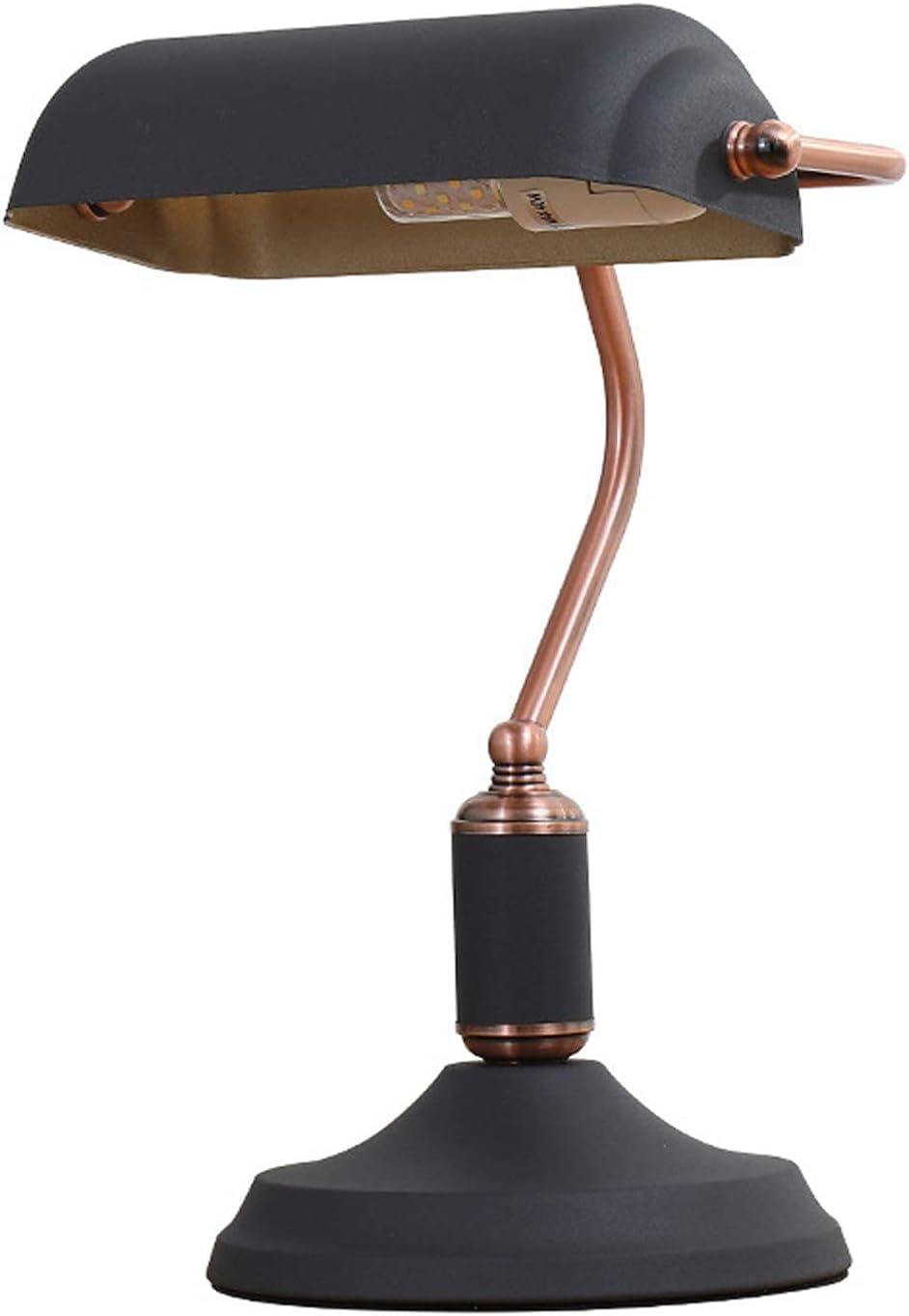 Black Metal Desk Lamp, Classic Table Light for Home Office Decor