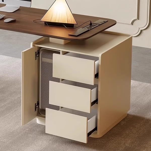 Solid Wood Computer Desk with Modern Retro Design