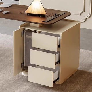 Solid Wood Computer Desk with Modern Retro Design