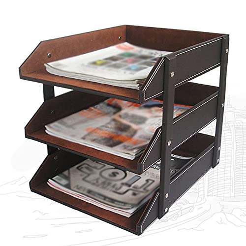 3-Tier Leather A4 Document & File Organizer Tray