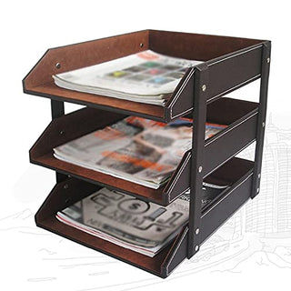 3-Tier Leather A4 Document & File Organizer Tray