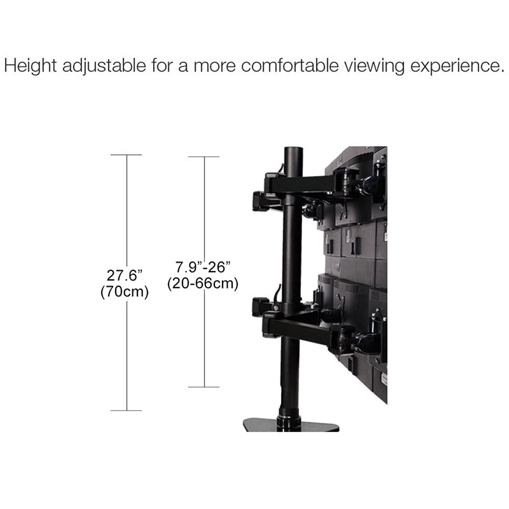 Adjustable Freestanding Six Monitor Desk Stand for 10–27" Screens