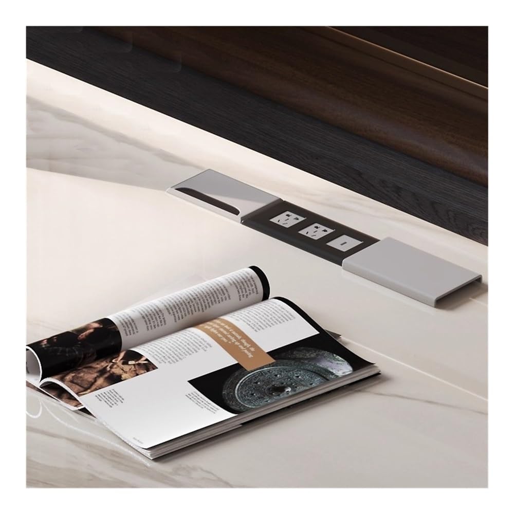 Modern Standing Desk with Rock Slab Top & 2 Drawers