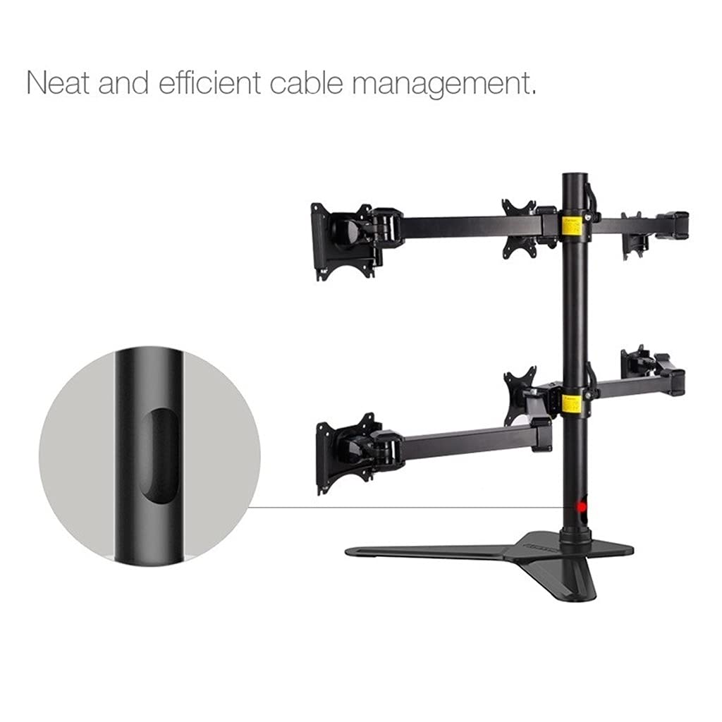 Adjustable Freestanding Six Monitor Desk Stand for 10–27" Screens