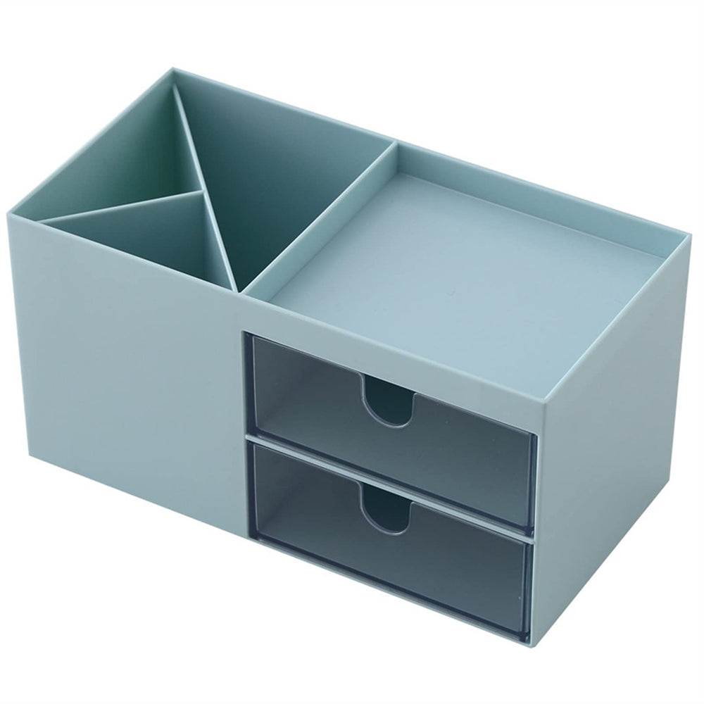 Desktop File & Stationery Organizer with Pen Holder and 2 Drawers