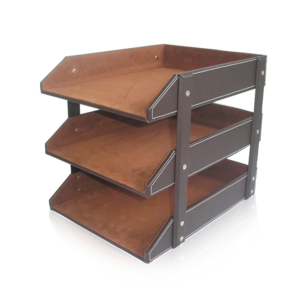 3-Tier Leather A4 Document & File Organizer Tray