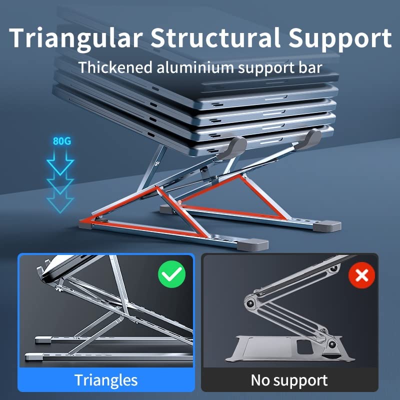 Adjustable Aluminum Laptop Stand with Cooling Design