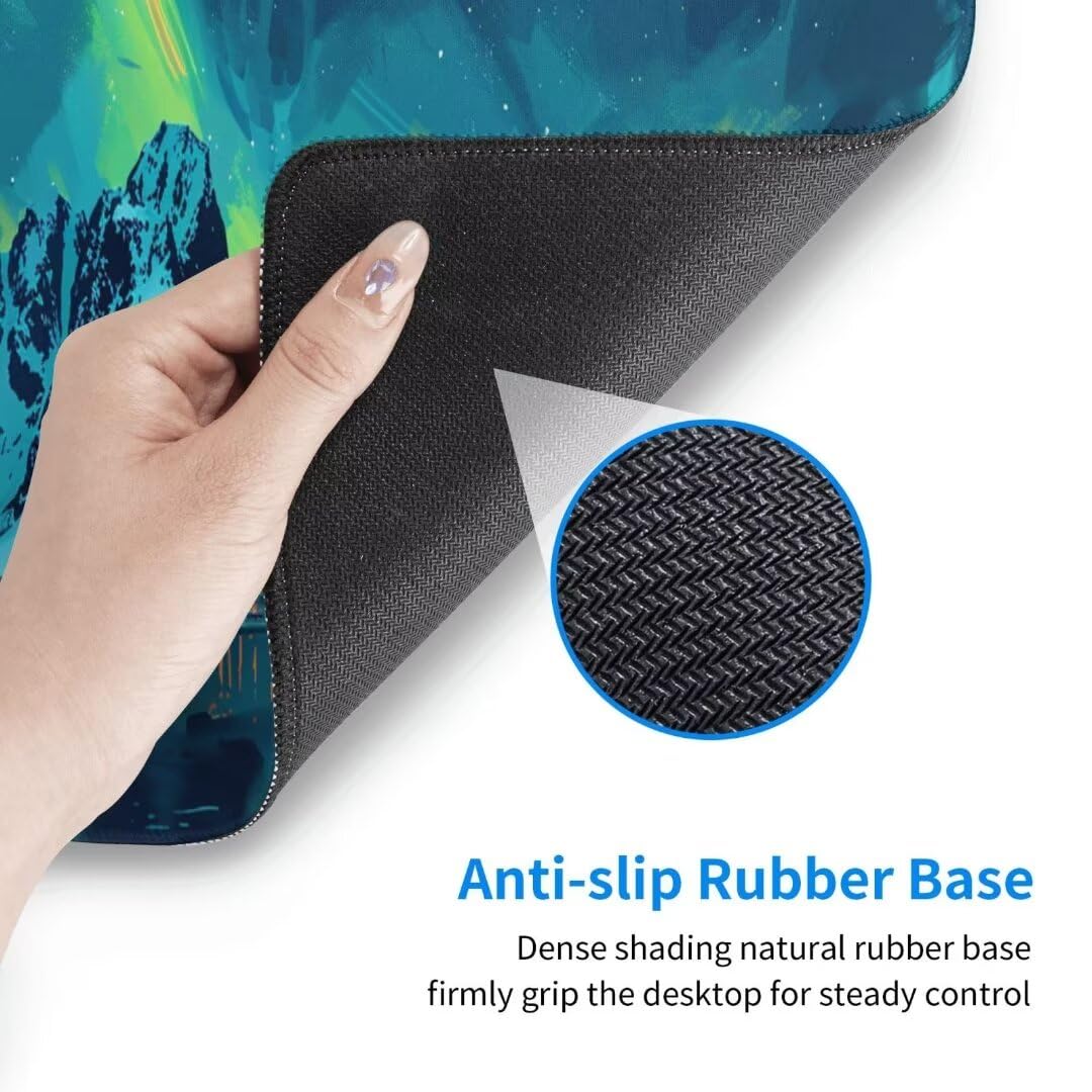 XXL Waterproof Mountain Desk Mat with Non-Slip Rubber Base