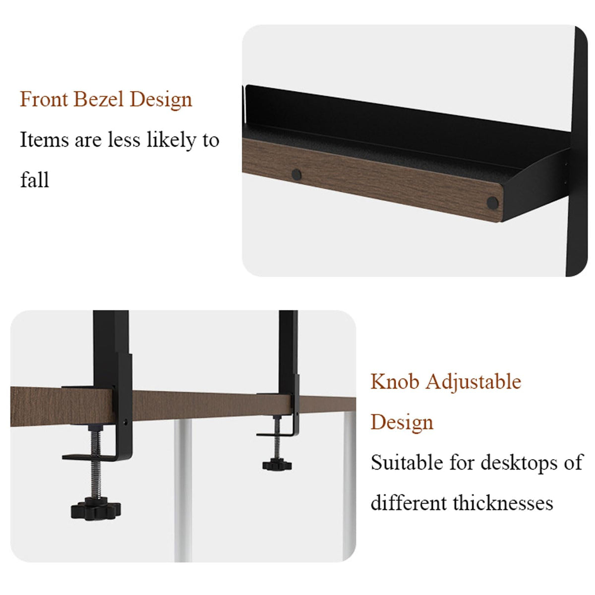 Adjustable Clamp-On Desktop Storage Shelf & Organizer