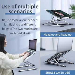 Adjustable Aluminum Laptop Stand with Cooling Design