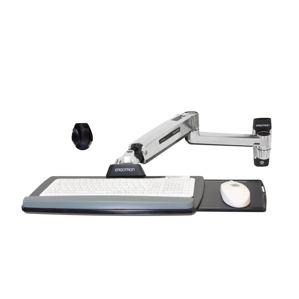 Wall-Mount Sit-Stand Adjustable Keyboard Arm & Tray