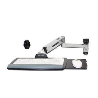 Wall-Mount Sit-Stand Adjustable Keyboard Arm & Tray