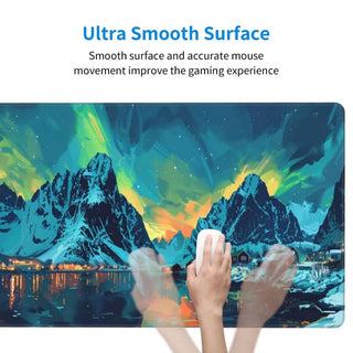 XXL Waterproof Mountain Desk Mat with Non-Slip Rubber Base