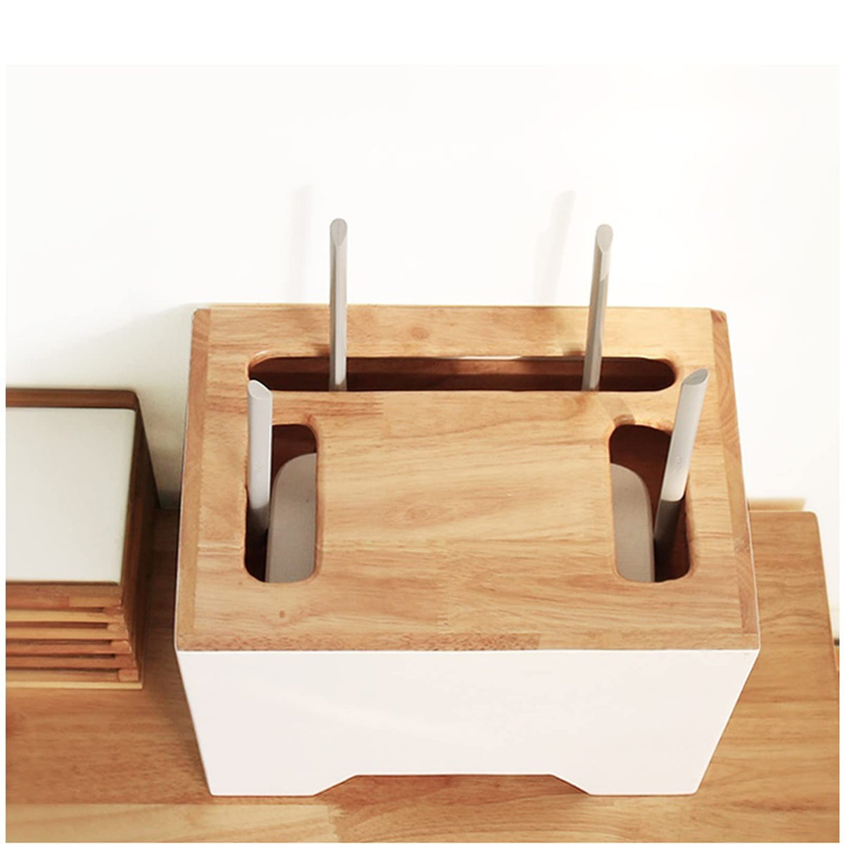 Wooden Cable Management Box for Router & Power Strip