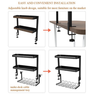 Adjustable Clamp-On Desktop Storage Shelf & Organizer