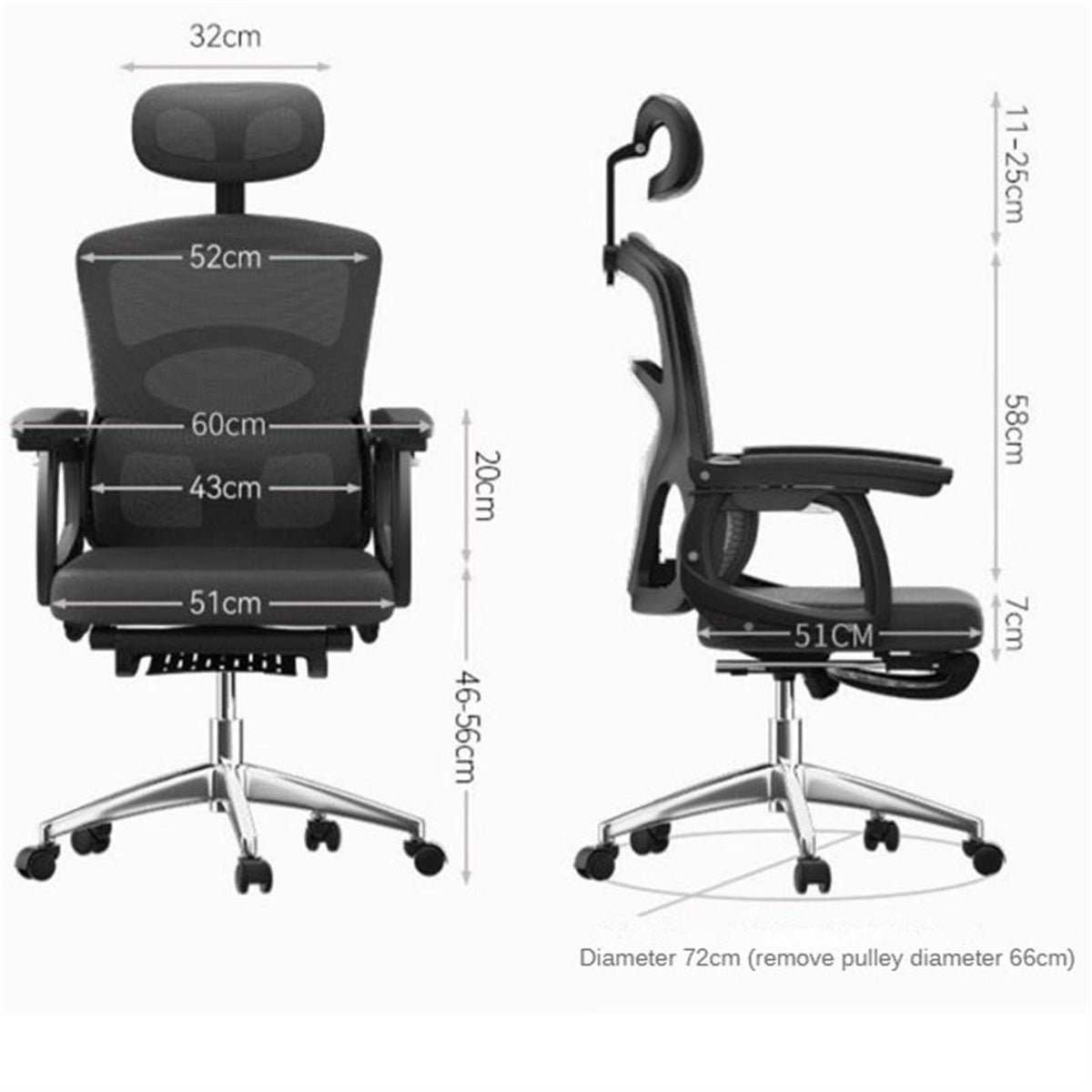 Ergonomic Swivel Office Chair with Rolling Base